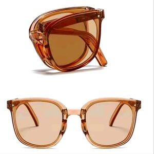 Unisex Stylish Brown Foldable Sunglasses